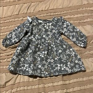Carter's Gray and White Floral Dress